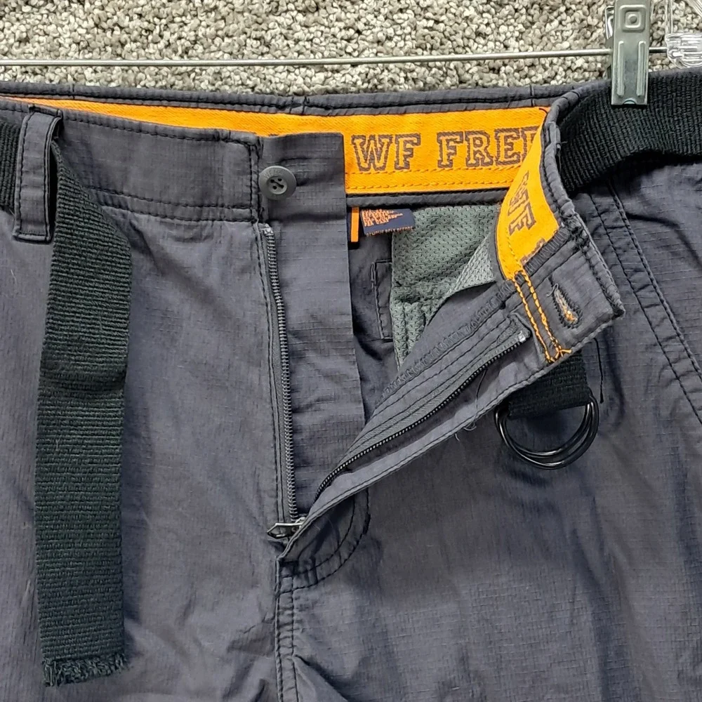 WearFirst Mens Cargo Shorts 34 Charcoal Gray Ripstop Belted Stretch Cotton 7044